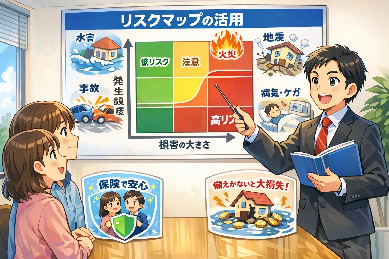 私たちの保険代理店では、リスクの「見える化」をサポートするリ...